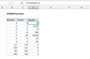 Excel POWER function