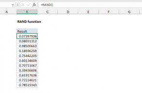 Excel RAND function