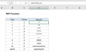 Excel REPT function