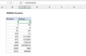 Excel ROMAN function