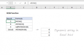 Excel ROW function