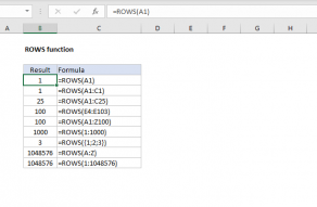 Excel ROWS function