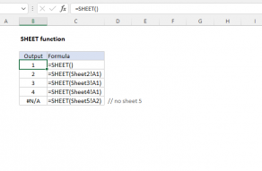 Excel SHEET function