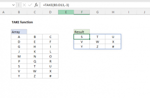 Excel TAKE function