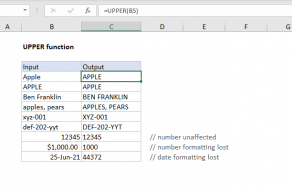 Excel UPPER function