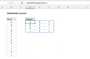 Excel WRAPROWS function