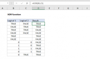 Excel XOR function