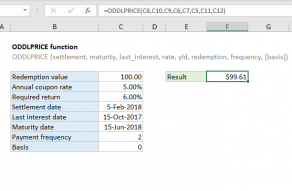 Excel ODDLPRICE function
