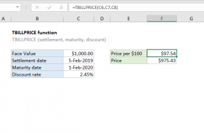 Excel TBILLPRICE function
