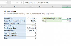 Excel YIELD function