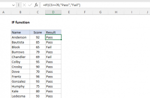 Excel IF function