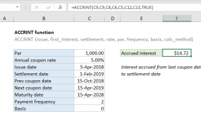 Excel ACCRINT function