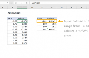 Excel ASIN function