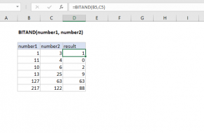 Excel BITAND function
