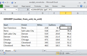 Excel CONVERT function