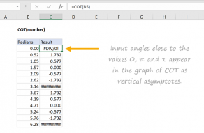 Excel COT function