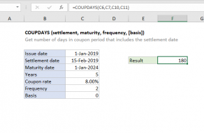 Excel COUPDAYS function