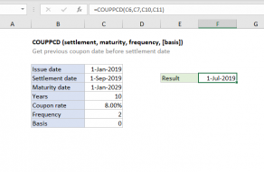 Excel COUPPCD function
