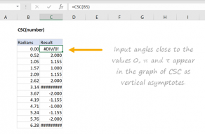 Excel CSC function