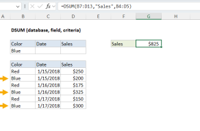 Excel DSUM function