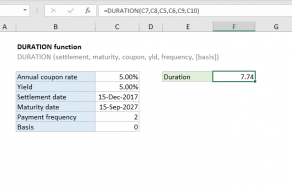 Excel DURATION function