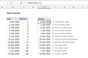 Excel EDATE function