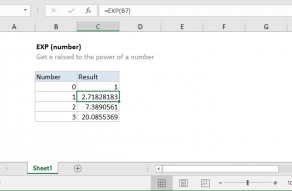 Excel EXP function