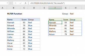 Excel FILTER function