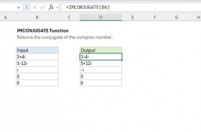 Excel IMCONJUGATE function