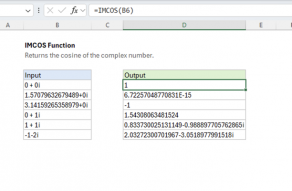 Excel IMCOS function