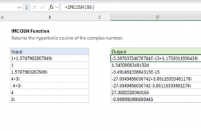 Excel IMCOSH function