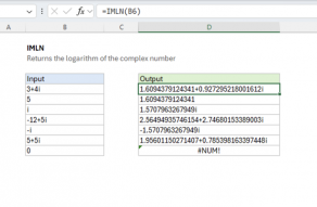 Excel IMLN function