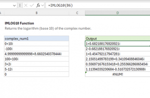 Excel IMLOG10 function