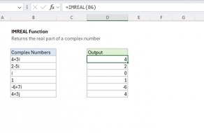 Excel IMREAL function