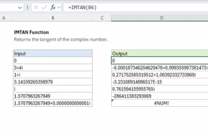 Excel IMTAN function