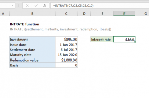 Excel INTRATE function