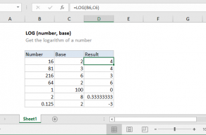 Excel LOG function