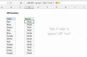 Excel OR function