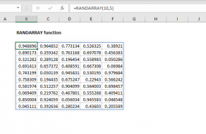 Excel RANDARRAY function