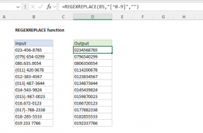 Excel REGEXREPLACE function