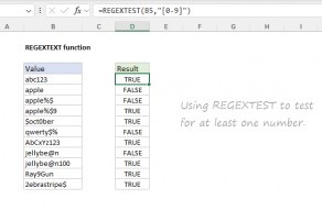 Excel REGEXTEST function