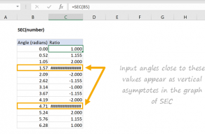 Excel SEC function