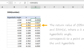 Excel SINH function