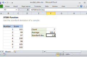 Excel STDEV function