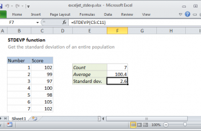 Excel STDEVP function