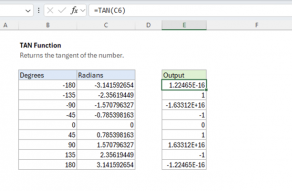 Excel TAN function