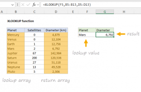 Excel XLOOKUP function