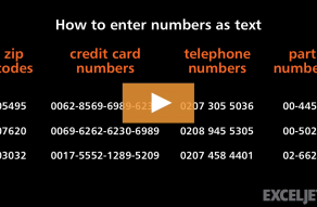 Video thumbnail for How to enter numbers as text in Excel