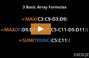 Video thumbnail for 3 basic array formulas