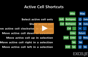 Excel Shortcut  Move active cell right in a selection - 90